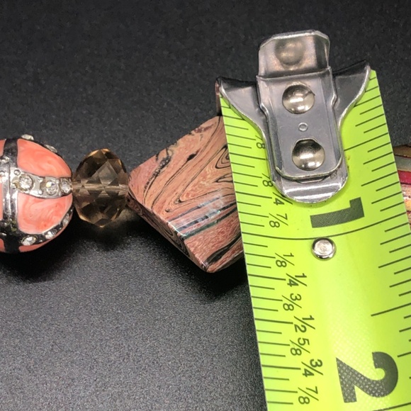 Blush Pink & Black Swirl Handmade Keychain | Single Strand Beaded Bag Charm - Picture 15 of 16